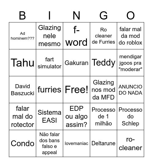 rUNEN SIN Bingo Card