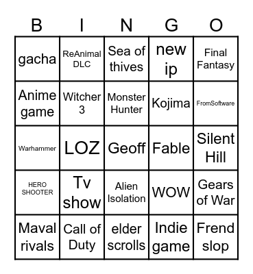Gamescom 2026 Bingo Card
