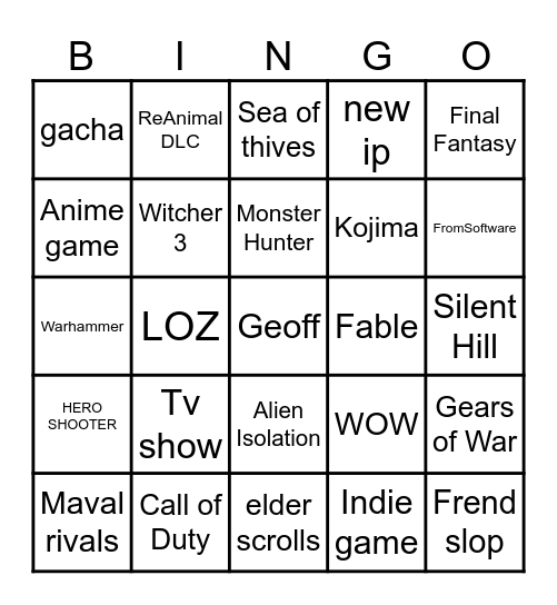 Gamescom 2026 Bingo Card
