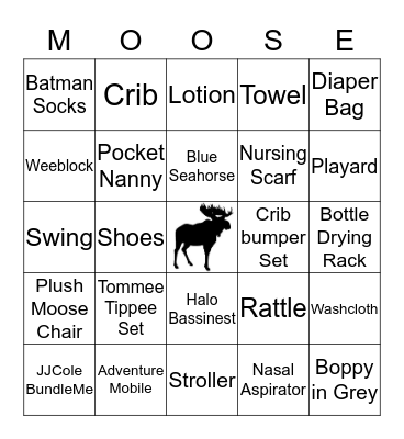 Watch as gifts are opened and mark them off your card. First to yell "Bingo" wins! Bingo Card