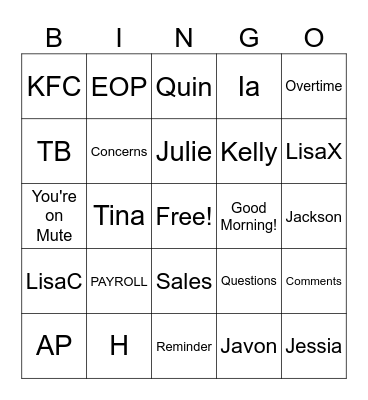 Accounting Bingo Card