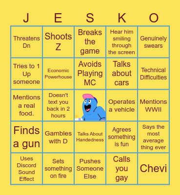 G Bingo Card