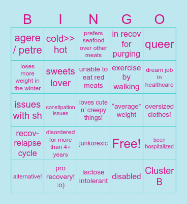 my bingo! Bingo Card