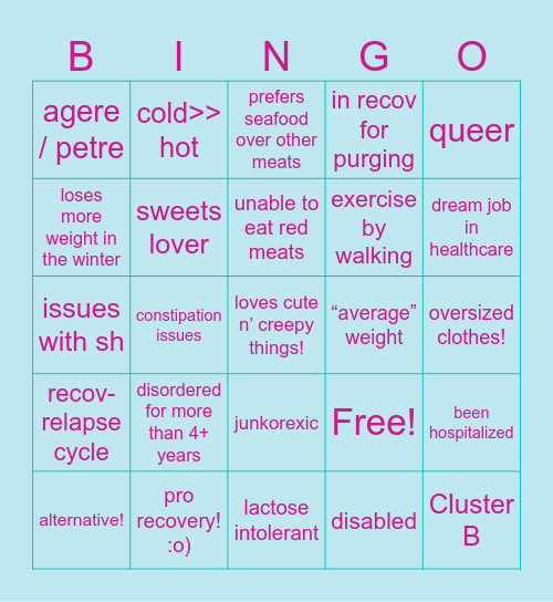 my bingo! Bingo Card