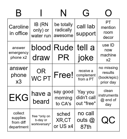 87th UC Bingo Card