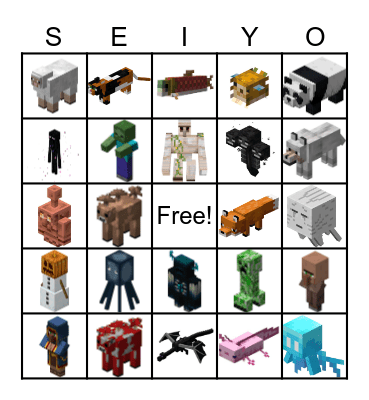 Seiyo Minecraft Bingo Card