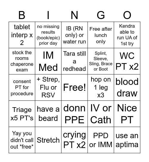 87th UC Bingo Card