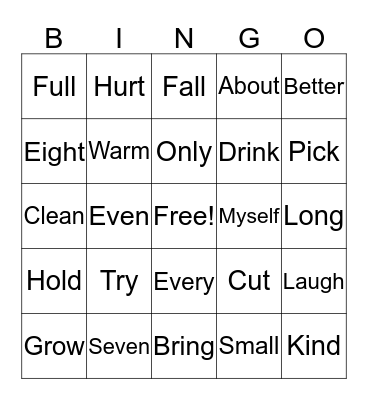 TEACH Bingo Card
