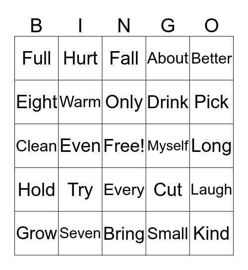 TEACH Bingo Card