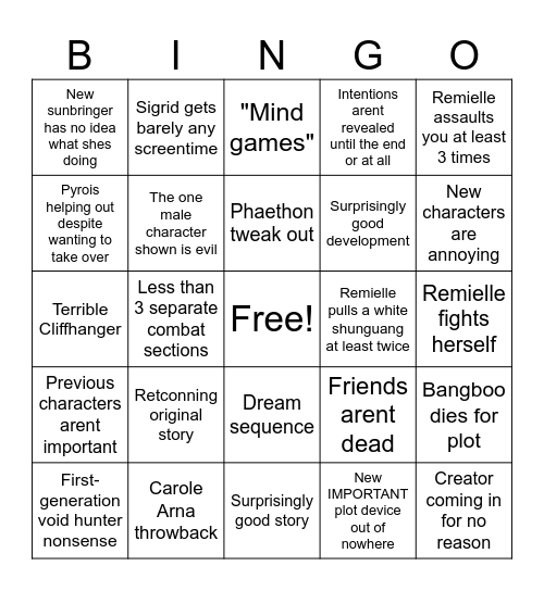 ZZZ 3.1 Bingo Card