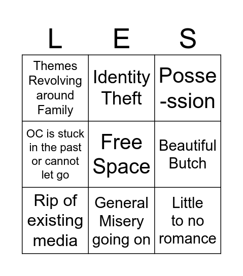 Bab's oc bingo Card