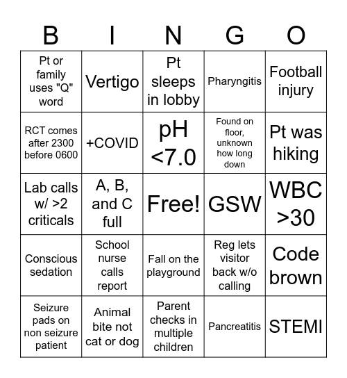 September Bingo Card