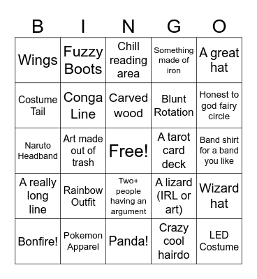 Electric Forest BINGO Card
