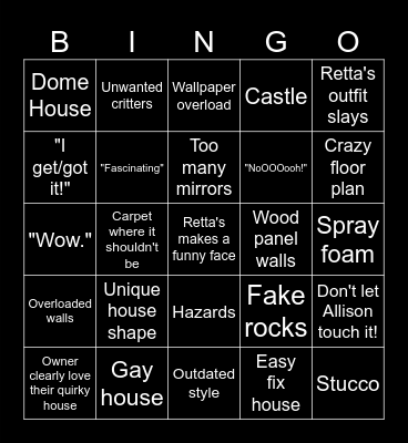 Ugly Houses Bingo Card