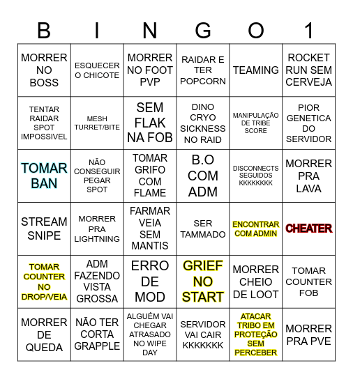 O QUE VAI ACONTECER COM NÓS NESSE WIPE Bingo Card
