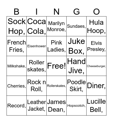 50s BINGO Card