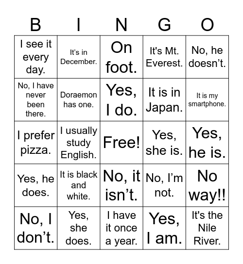 Kids in Heroic State Bingo Card