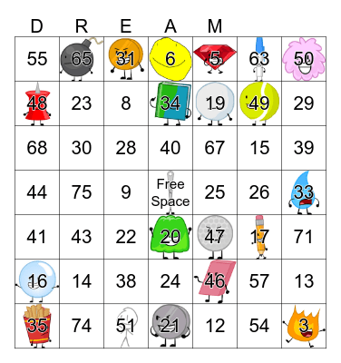 1-75 Bingo Card