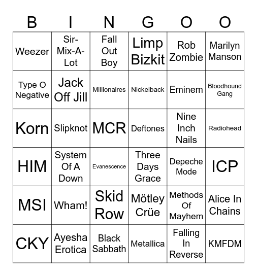 My bingo Card