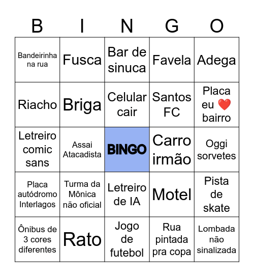 Caça estátuas Turma da Mônica Bingo Card