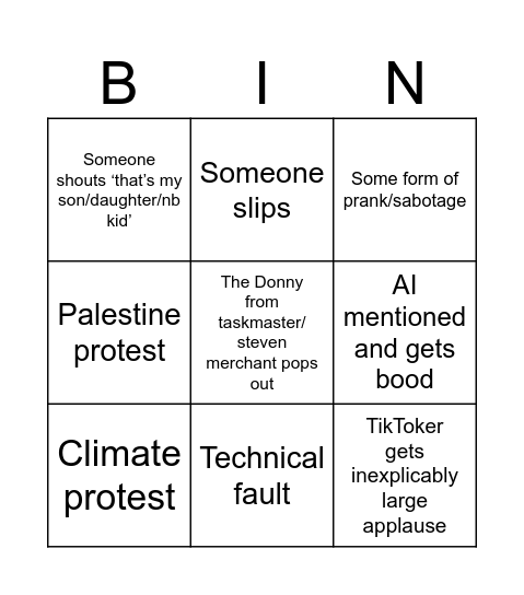 Graduation bingo Card