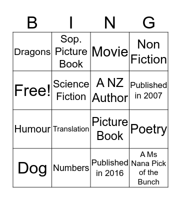 Year 5 Stretch Your Brain Reading Bingo Card