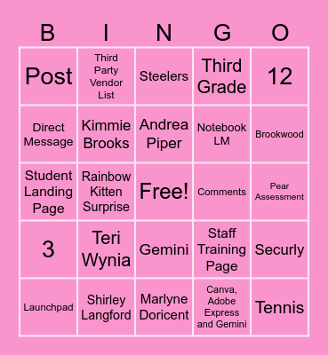 Tech PD Bingo Card