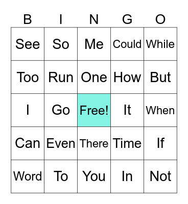 sight words 2026 Bingo Card