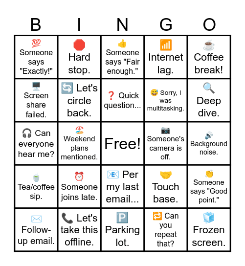 🎉 Corporate Chaos Bingo Card