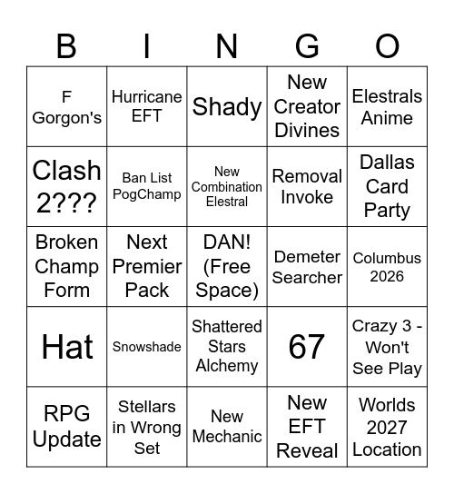 Elestrals Day 2026 Bingo Card