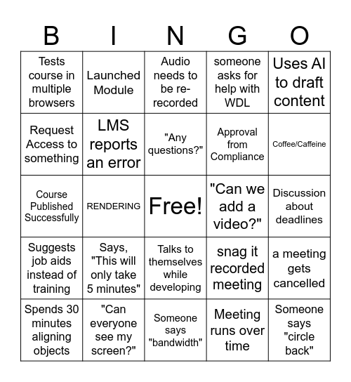 eHealth ID Training Bingo Card