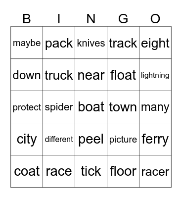End of July Bingo Card