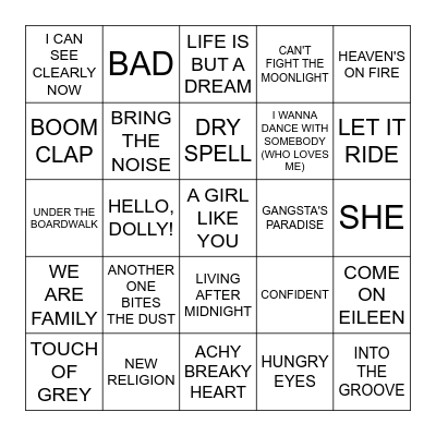 AUGUST Bingo Card