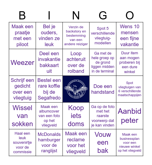 Lustrumreis bingo Card