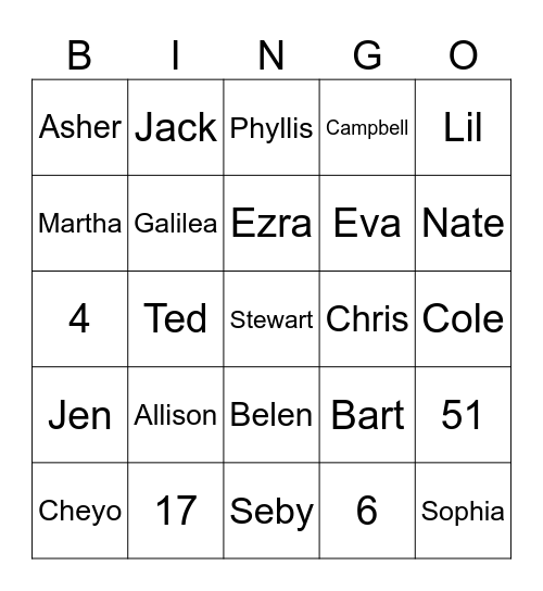 Bingo Card