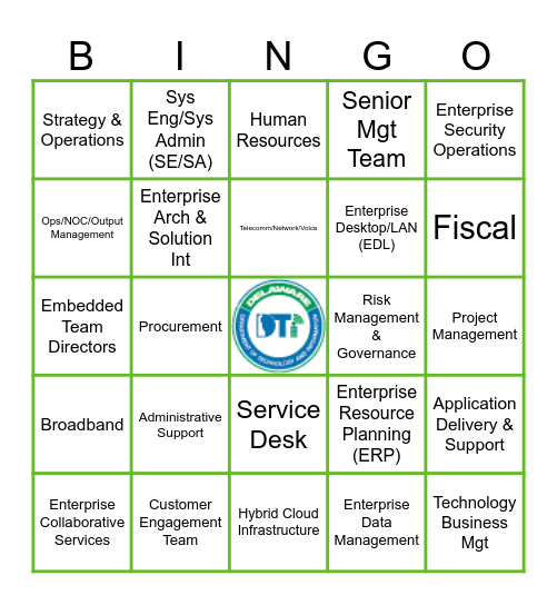 DTI BINGO Card