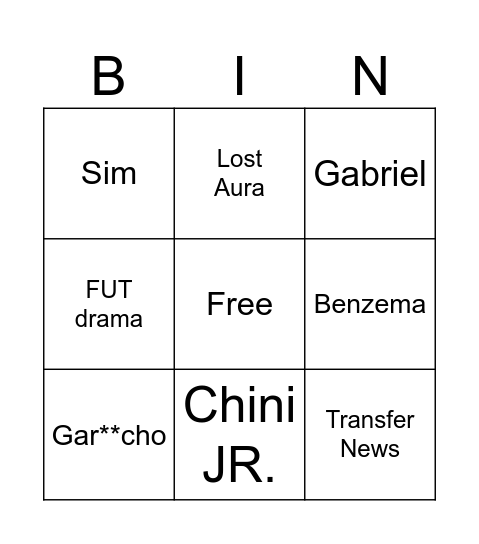 ASP FC Bingo Card