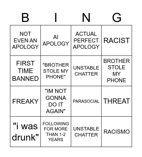 ASHSWAG UNBAN REQUESTS JULY Bingo Card