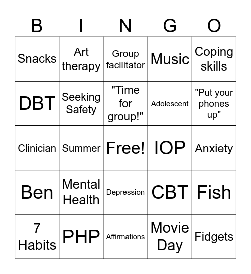 Crown Bingo Card