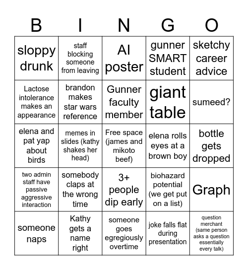 Retreat Bingo Card