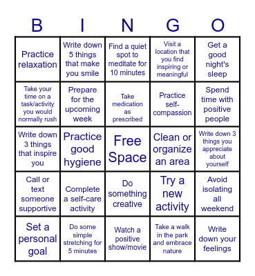 Make Yourself A Priority! Bingo Card