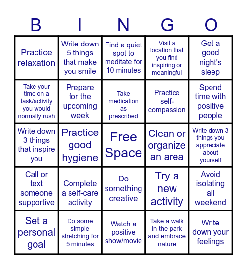 Make Yourself A Priority! Bingo Card