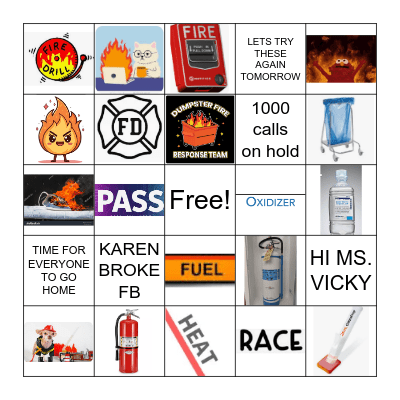 FIRE FIRE FIRE Bingo Card