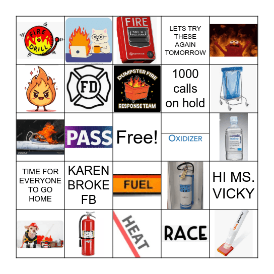 FIRE FIRE FIRE Bingo Card