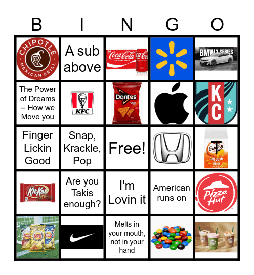 Slogan & Logos Bingo Card