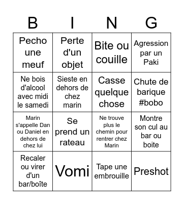 Bingo Rennes V2 Bingo Card