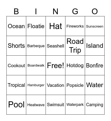 Summer BINGO Card