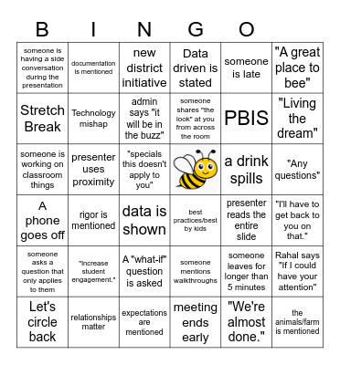 Back to School BINGO Card