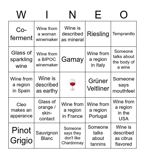 SOMM YAY BINGO Card