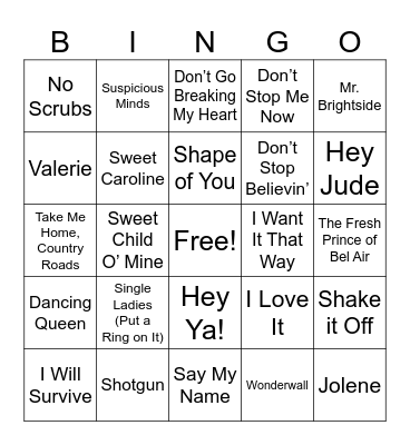 KaraokeBingo26 Bingo Card